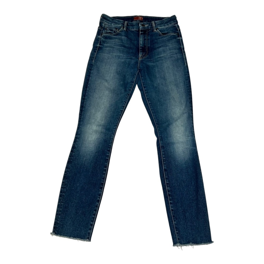 MOTHER Women's Blue High Waisted Looker Ankle‎ Fray Jeans Night Clubbing Sz 26